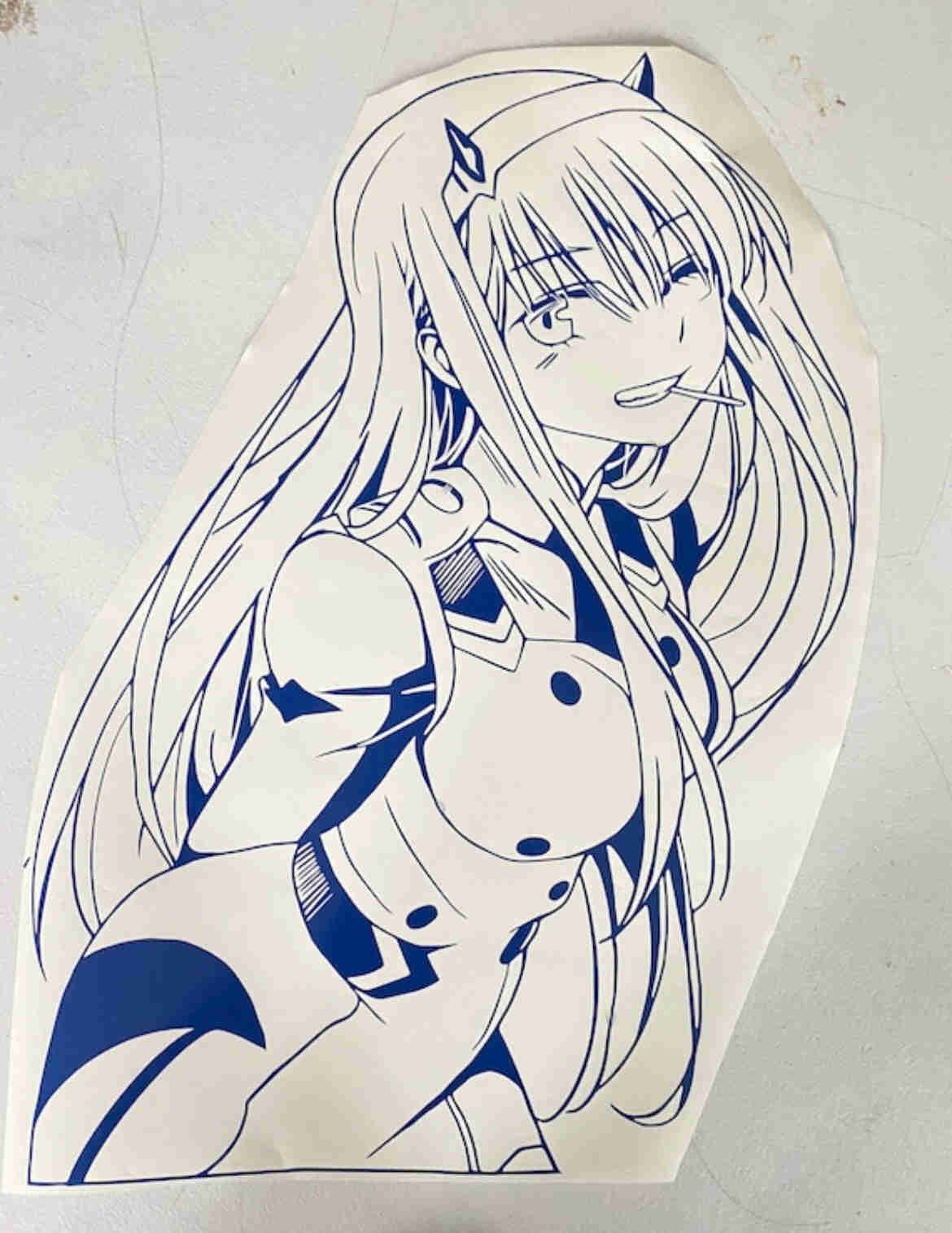 Large Anime Girl 02 Car Graphic Vinyl Decal - Removable Sticker for Cars and Trucks