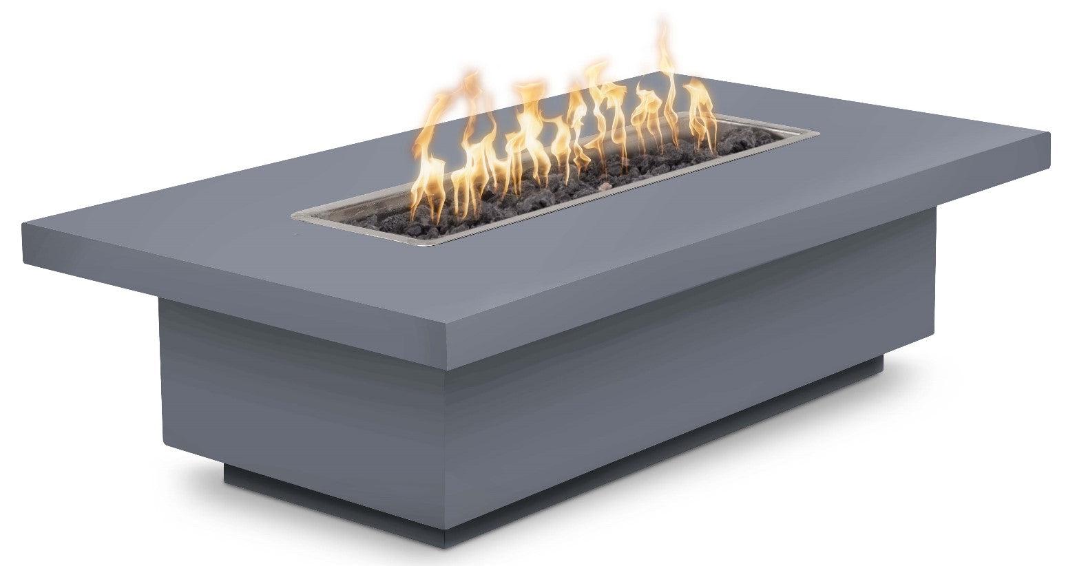Outdoor Plus 60 Rectangular Fremont Fire Table - Powder Coated Metal, 15” Tall