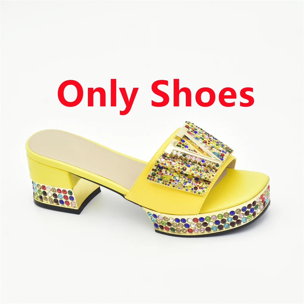 Latest Red Color African Women Party Italian Shoe with Matching Bag Set