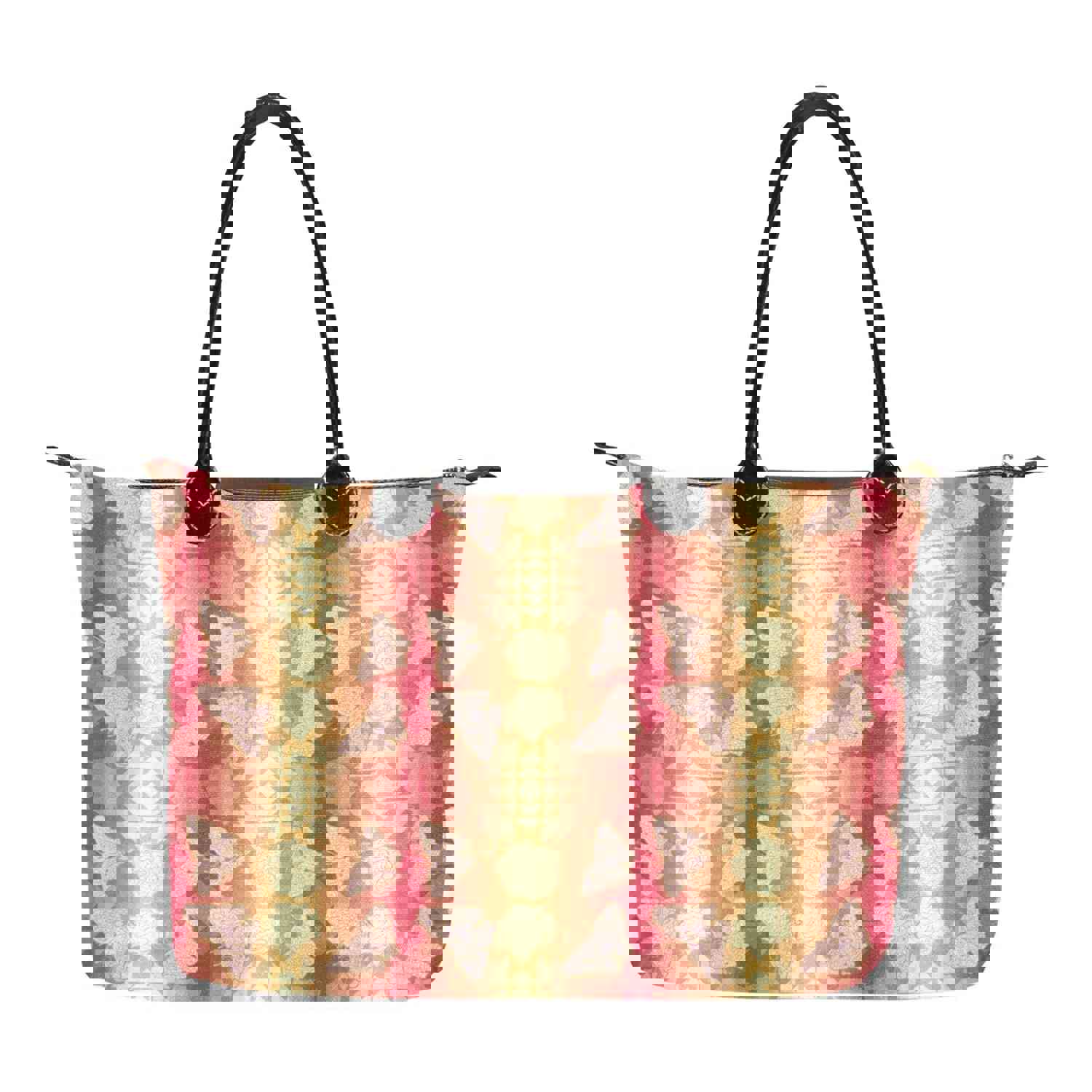 Butterfly and Roses on Geometric Single-Shoulder Lady Handbag