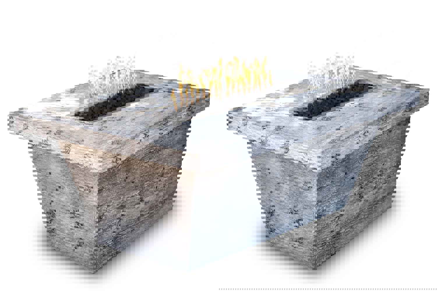 The Outdoor Plus 60 Rectangular Carson Fire Table - Wood Grain GFRC Concrete