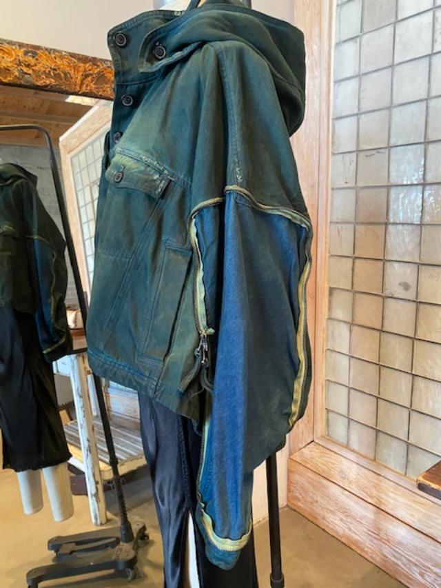 Rundholz DIP Denim Hoodie Jacket - Oversized Fit with Removable Hood and Pockets