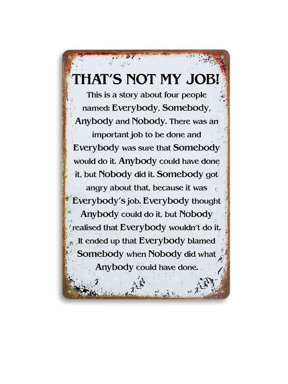 Vintage 12x8 Inch Humorous Office Metal Tin Sign - Quirky Wall Art for Home or Business
