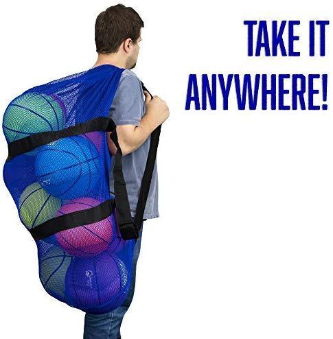 Crown Sporting Goods 39 Mesh Sports Ball Bag with Adjustable Shoulder Strap