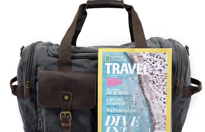 Mens Waxed Canvas Leather Weekender Bag - Durable Travel Bag for Men