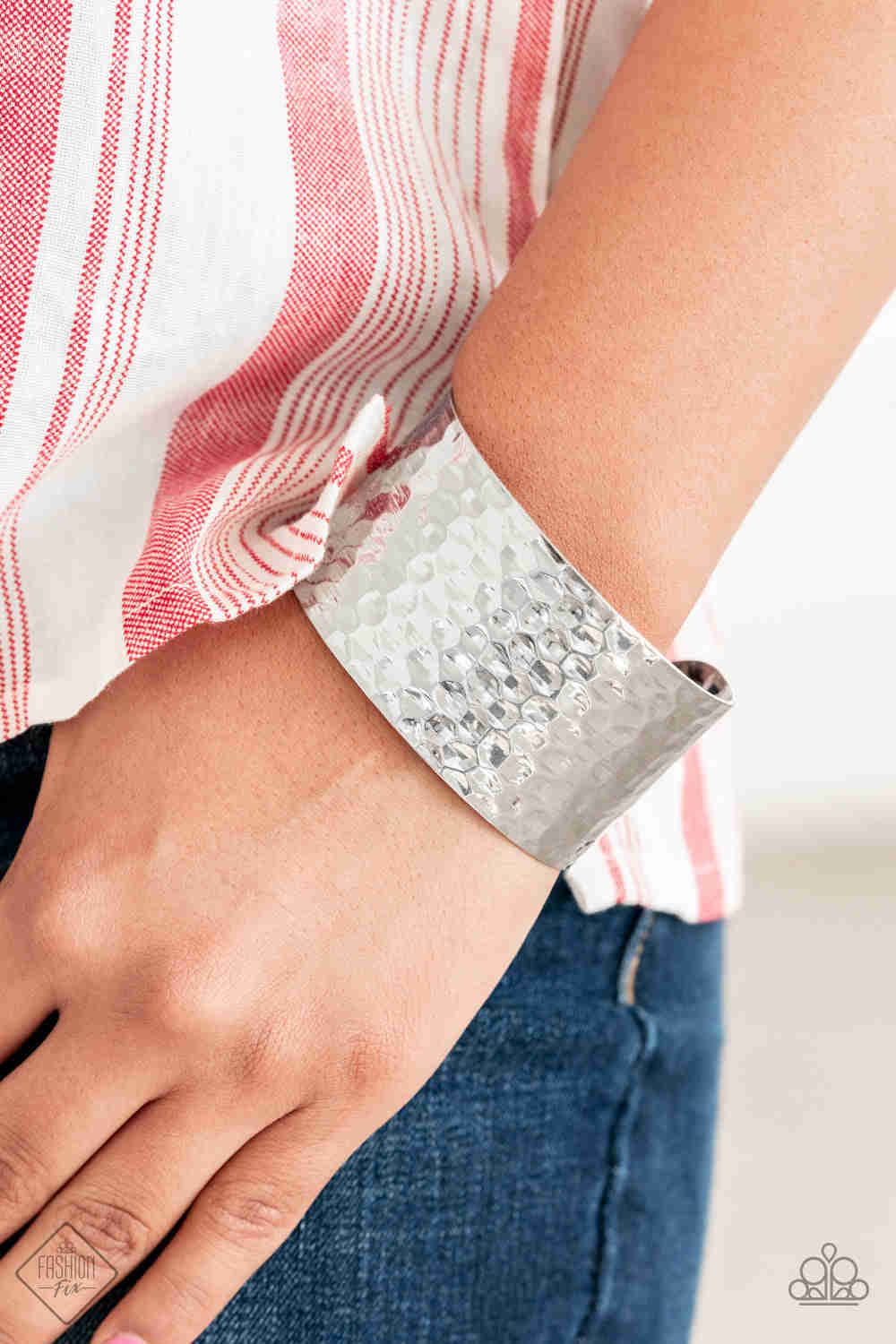 Paparazzi Simmering Shimmer Silver Cuff Bracelet - Fashion Statement Piece