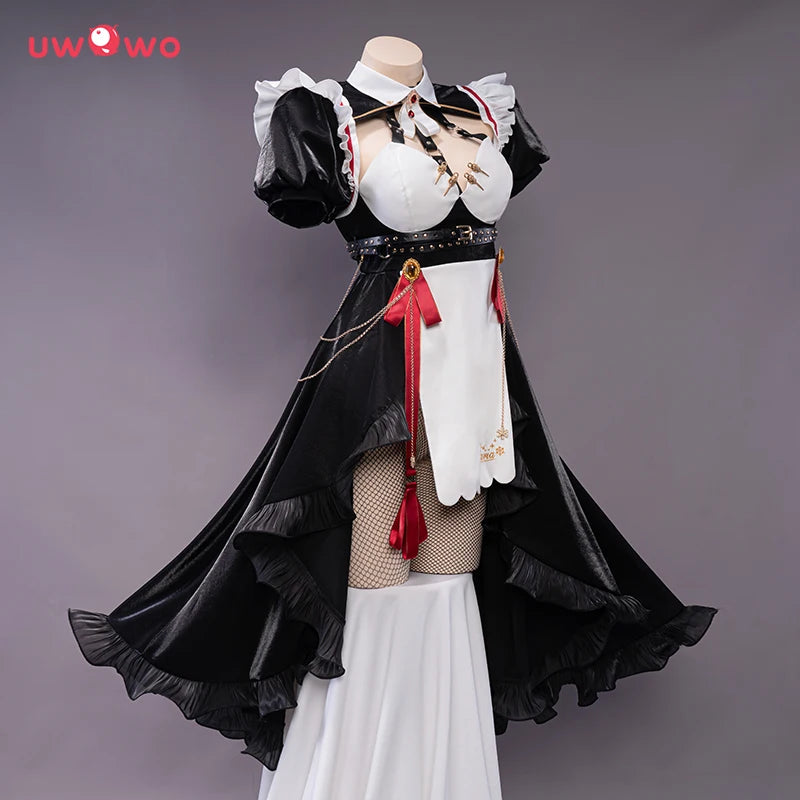 UWOWO Rosaria Cosplay Maid Costume - Genshin Impact Fanart Dress for Halloween & Christmas
