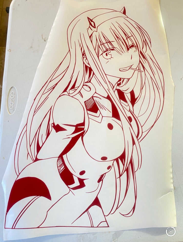 Large Anime Girl 02 Car Graphic Vinyl Decal - Removable Sticker for Cars and Trucks