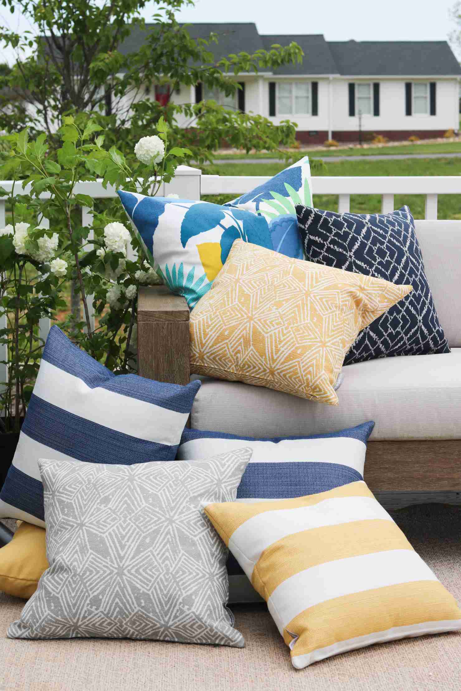 Cabana Blue Outdoor Pillow Cover - Durable and Stylish
