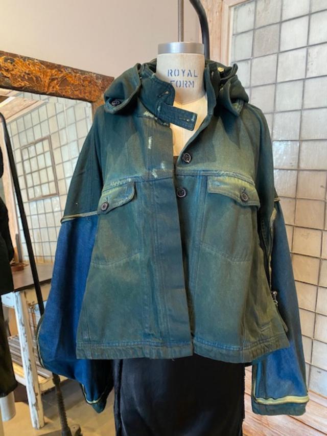 Rundholz DIP Denim Hoodie Jacket - Oversized Fit with Removable Hood and Pockets