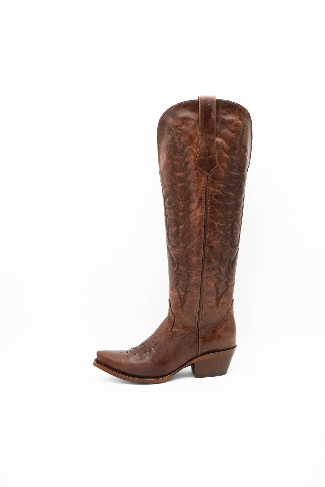 Alexa Est. Aguila Tall Wide Calf Friendly Cowgirl Boot - Genuine Leather