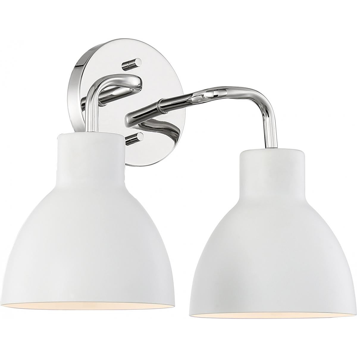 Sloan 2 Light Vanity - Polished Nickel and Matte White Finish