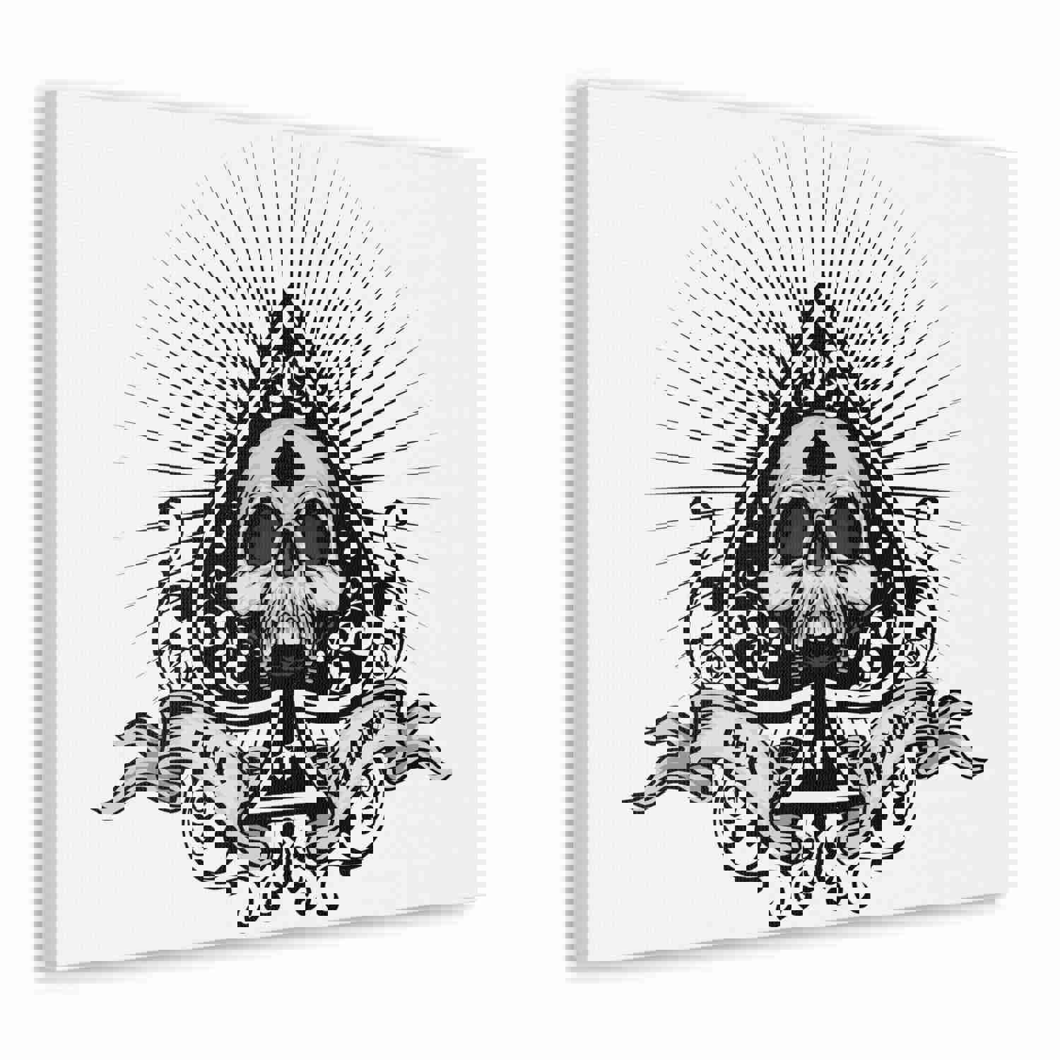 Grunge Ace of Spades Playing Card Canvas Wall Art - Ready-to-Hang Home Decor