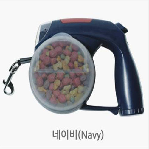 5-in-1 Multi-Functional Dog Leash with Rice Bowl, Water Cup, Toilet Bag Dispenser, and LED Light