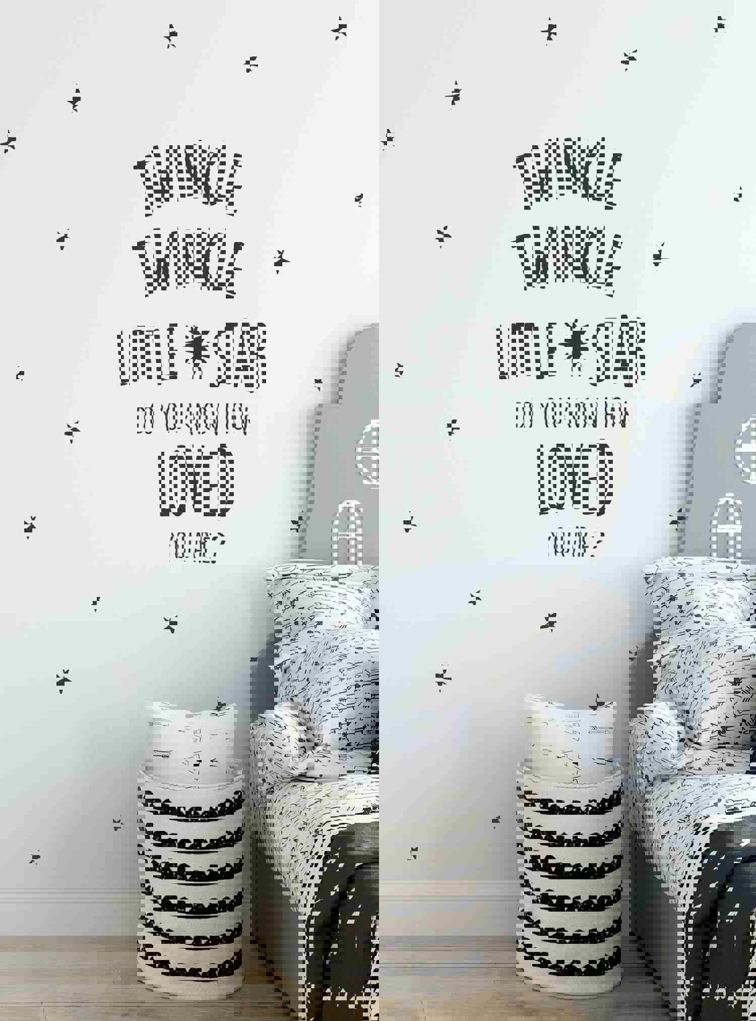 Twinkle Twinkle Little Star Wall Decal - Customizable Nursery Decor