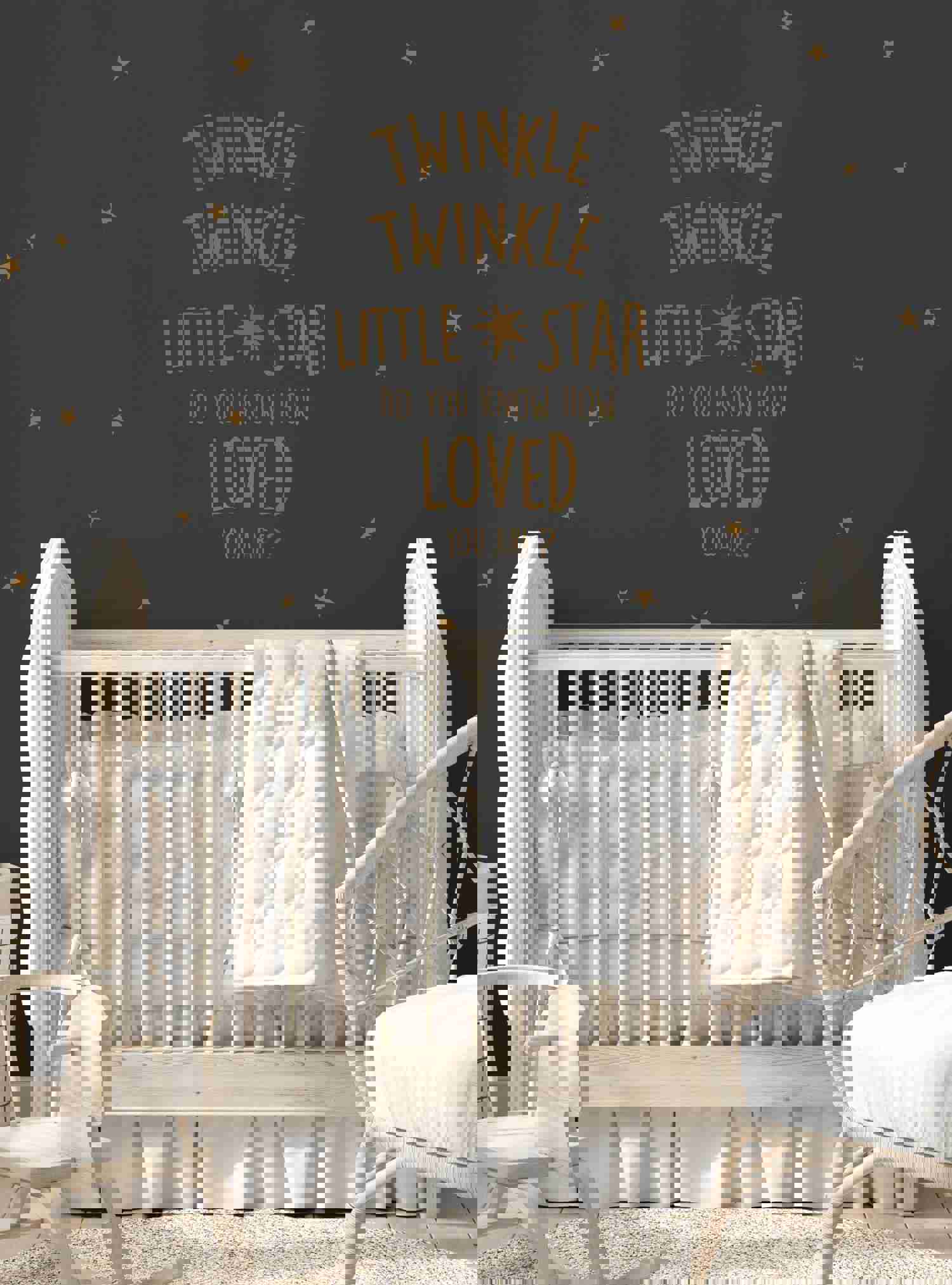 Twinkle Twinkle Little Star Wall Decal - Customizable Nursery Decor