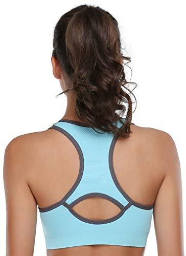 BAOMOSI Women's Seamless Racerback Sports Bra - High Impact Support for Yoga, Gym & Workout