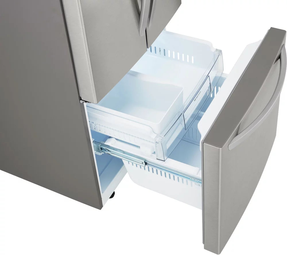 LG - 30 in. W 22 cu. ft. French Door Refrigerator with Ice Maker in Stainless Steel