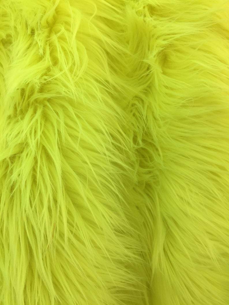 Solid Mongolian Long Pile Animal Faux Fur Fabric for Coats, Blankets, and Home Decor