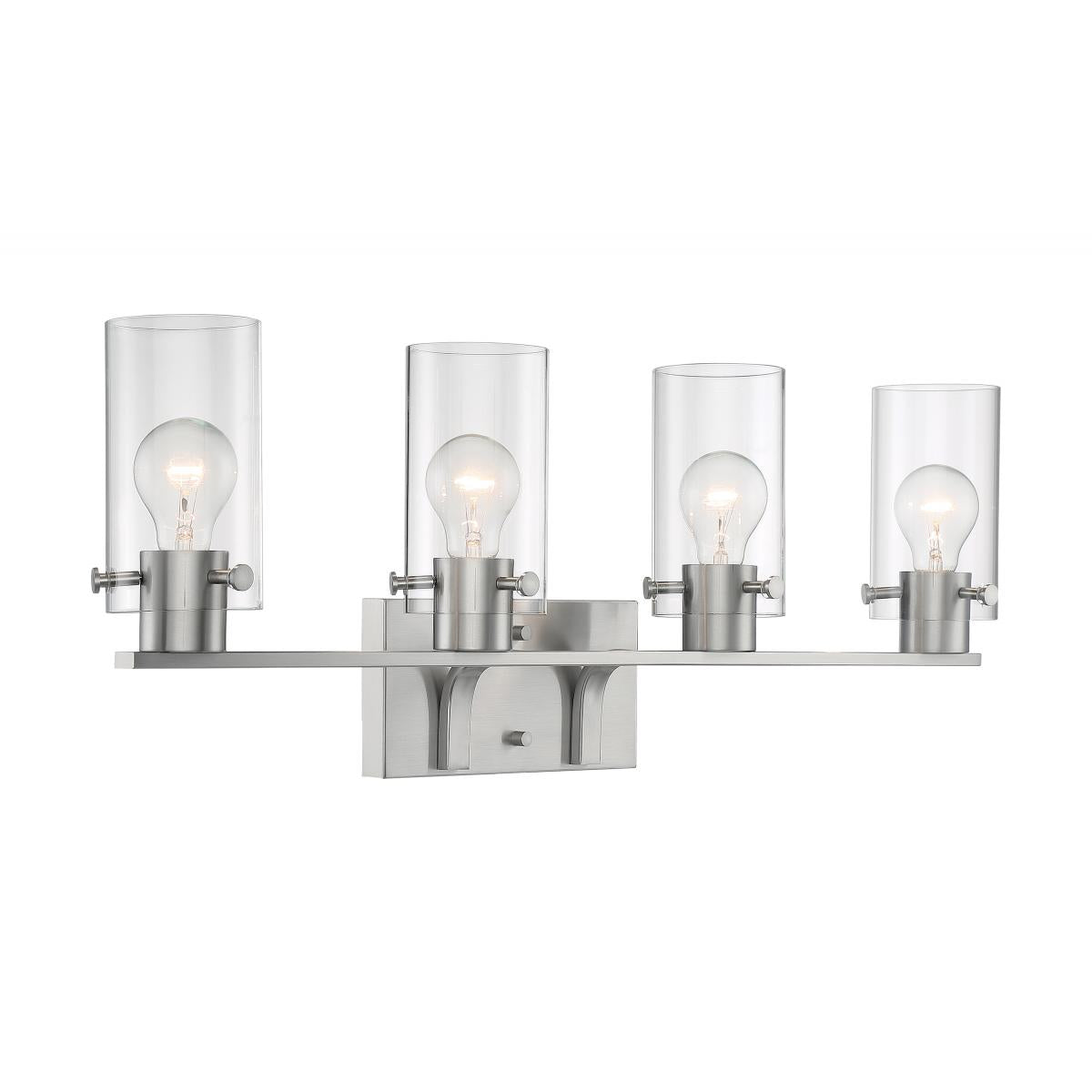 Sommerset 4-Light Vanity Sconce with Clear Glass - Brushed Nickel Finish