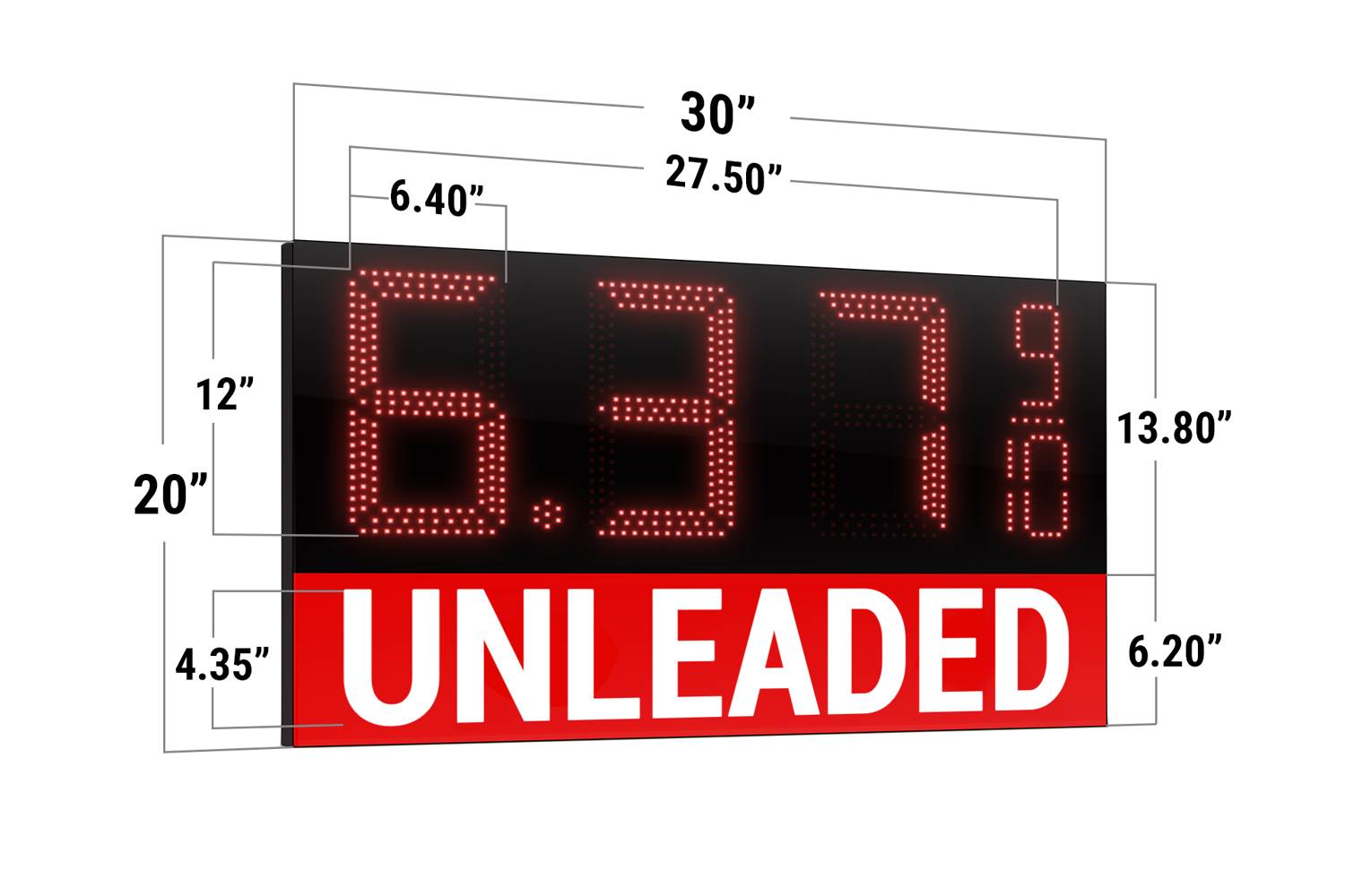 Versatile Range LED Gas Station Digit Signs: 10 to 24 - Bright, Durable, & Energy-Efficient