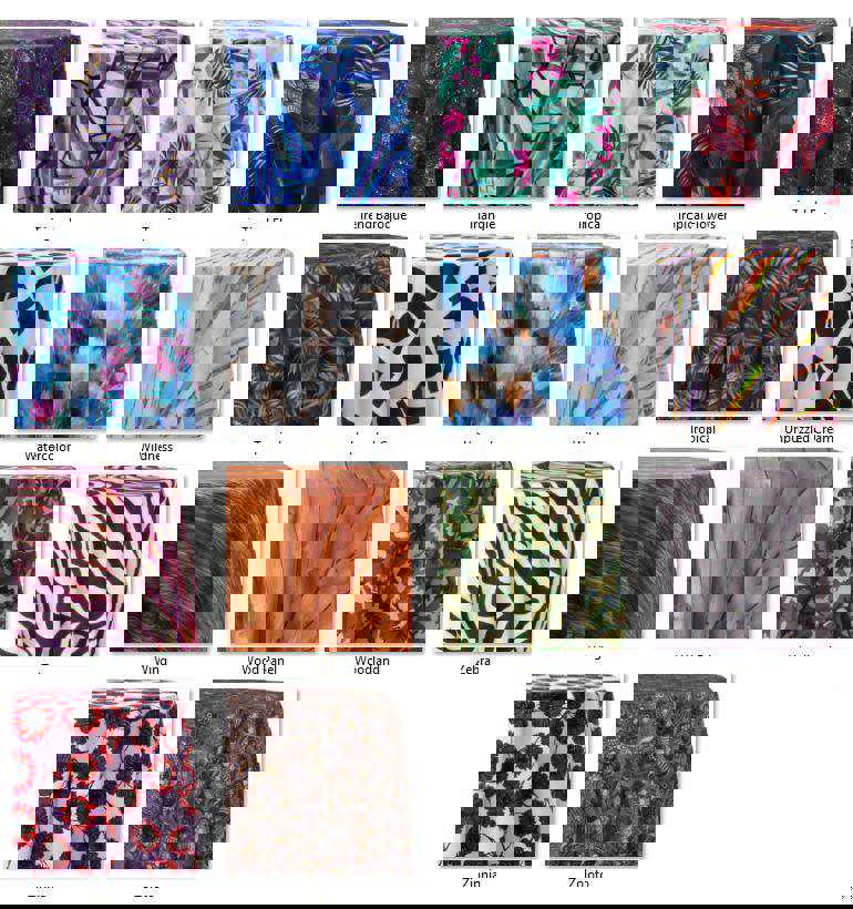 Printed Table Runner Set of 4 - Premium Poly Premier Fabric