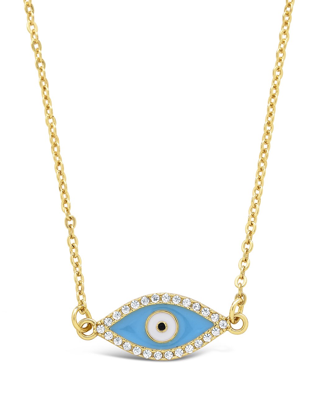 CZ & Enamel Evil Eye Pendant
