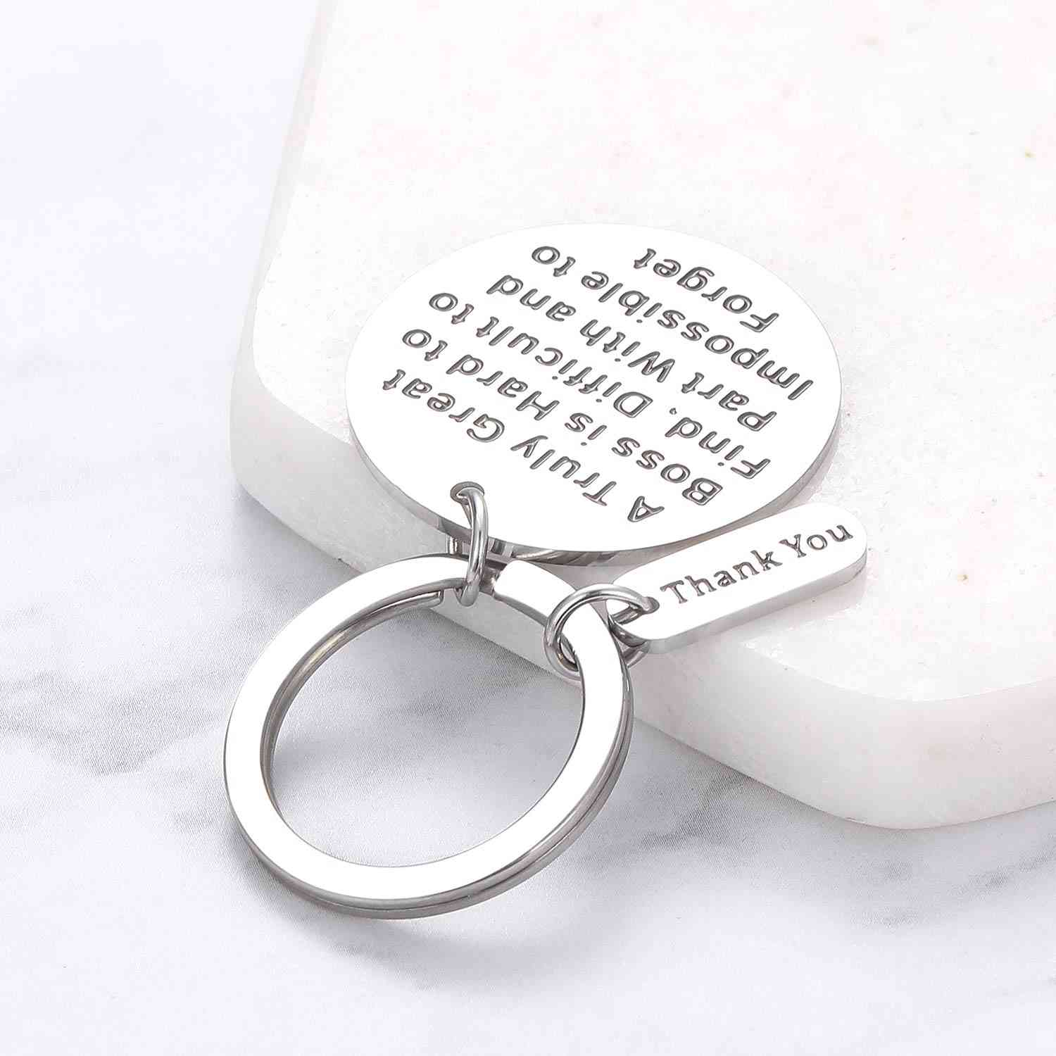 Boss Day Gift Keychain for Men and Women - Thank You Present for Boss, Leader, Supervisor, Mentor