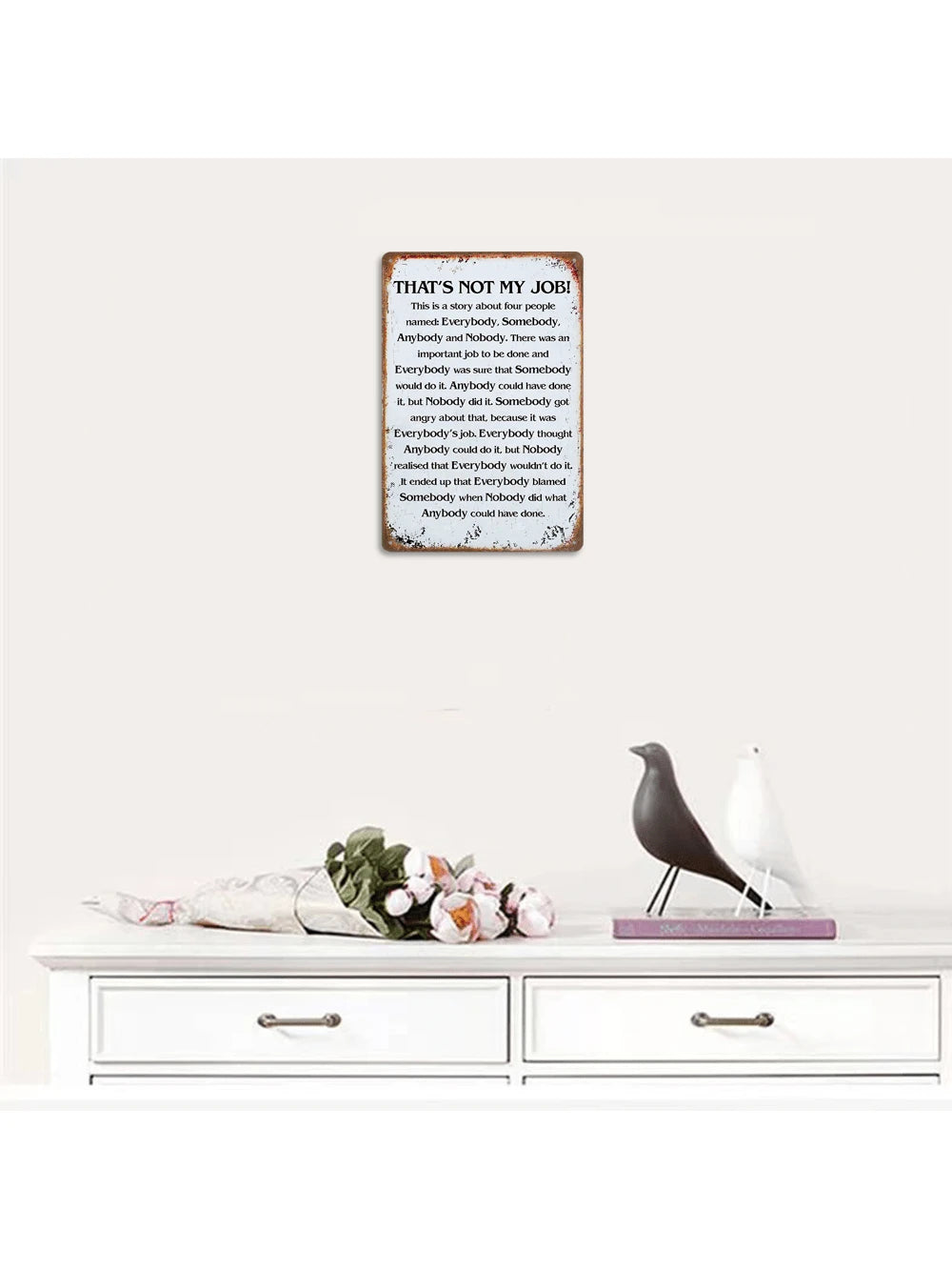 Vintage 12x8 Inch Humorous Office Metal Tin Sign - Quirky Wall Art for Home or Business