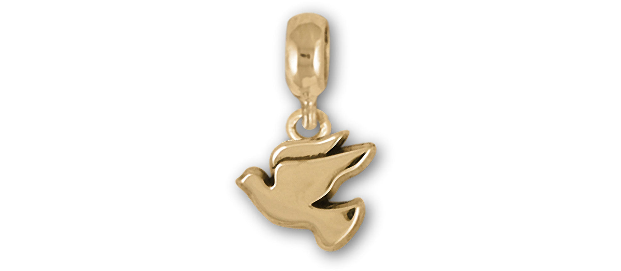Dove Jewelry 14k Yellow Gold Handmade Dove Charm Slide for Pandora® Bracelet