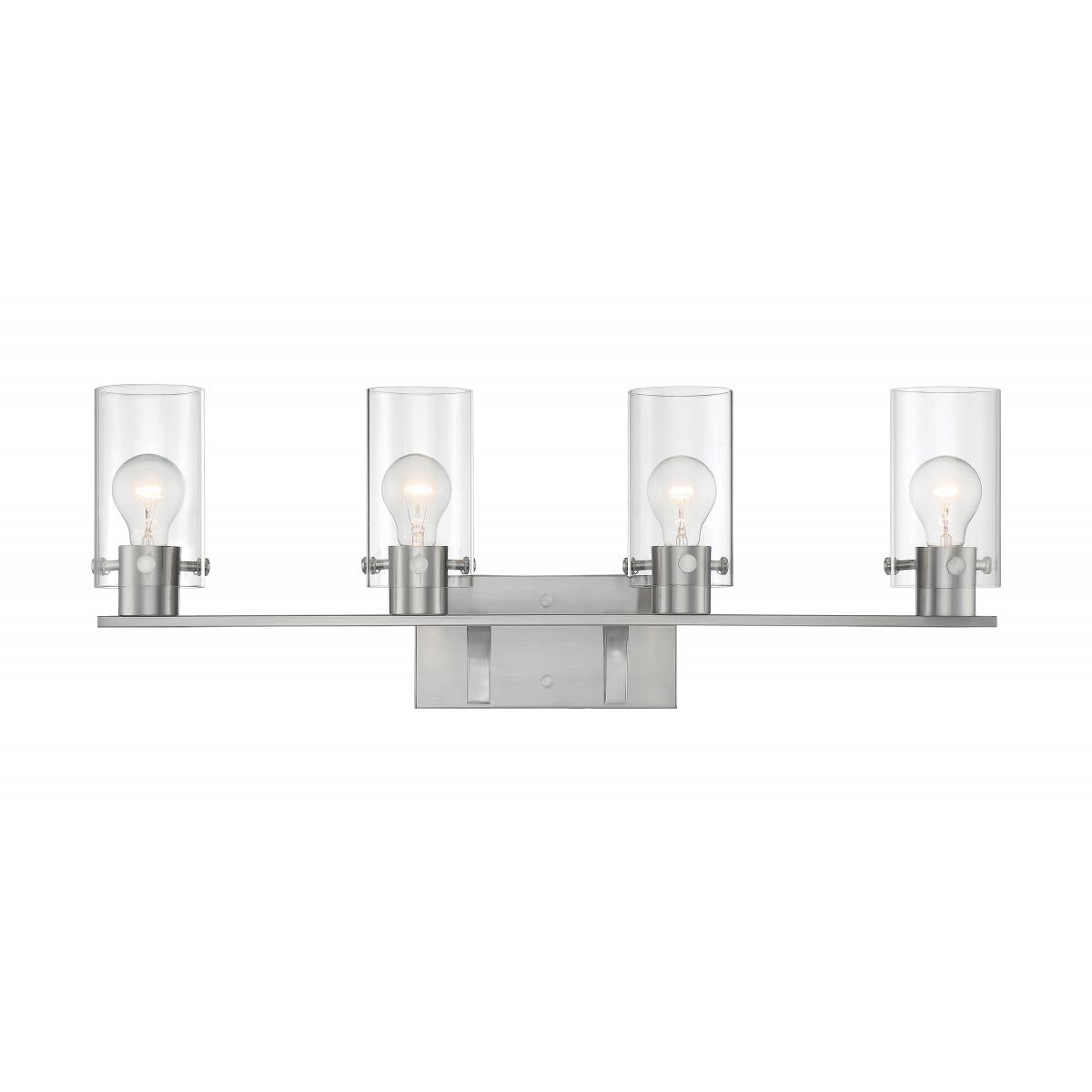 Sommerset 4-Light Vanity Sconce with Clear Glass - Brushed Nickel Finish