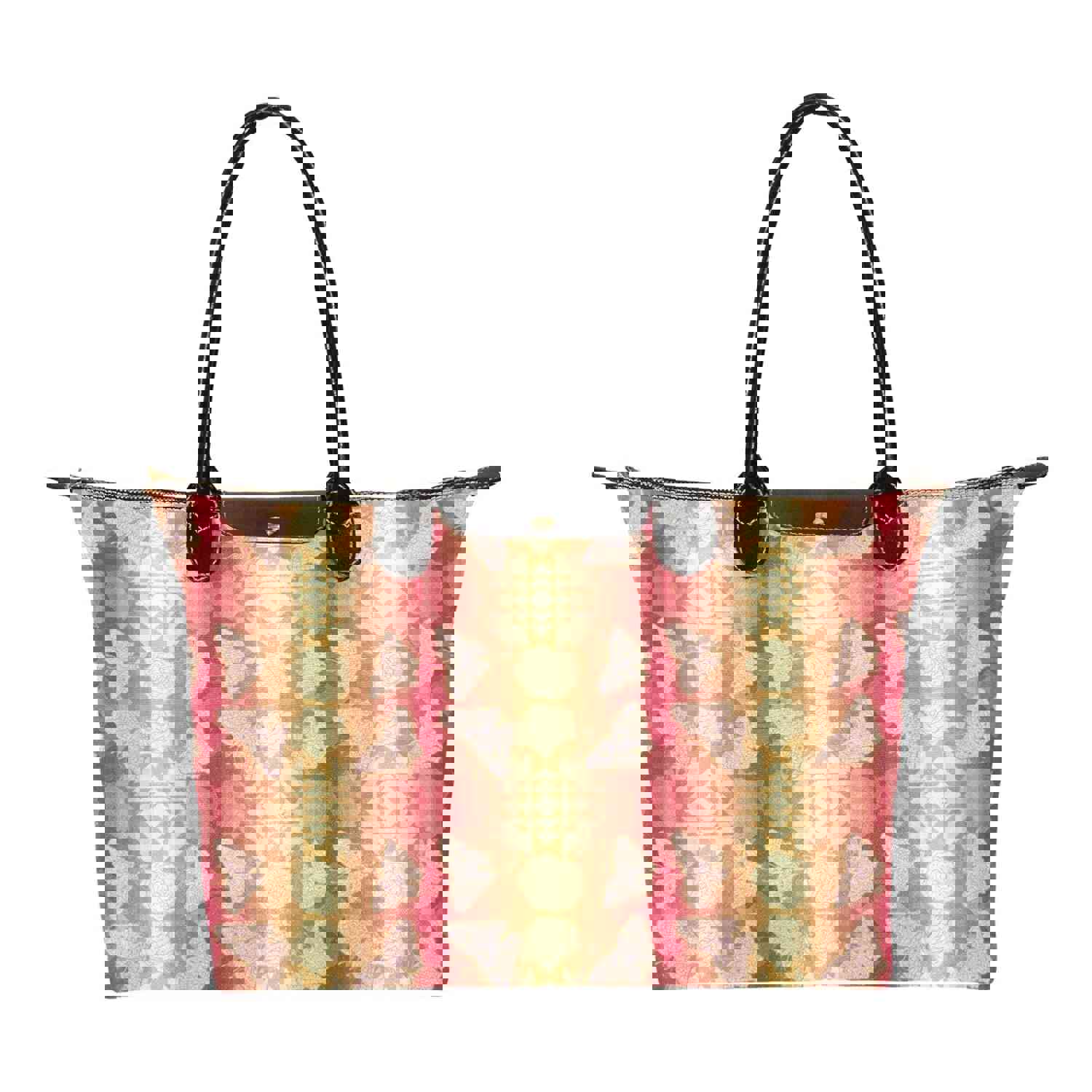 Butterfly and Roses on Geometric Single-Shoulder Lady Handbag