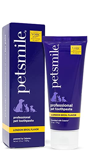 Petsmile Professional Pet Toothpaste for Cats & Dogs - VOHC Accepted Dental Care (2.5 Oz, London Broil)