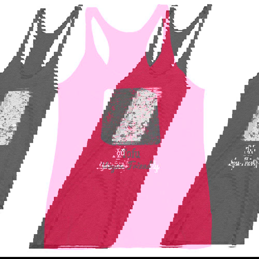 Vegan Women's Racerback Tank Top - Cute Sushi & Tofu Design