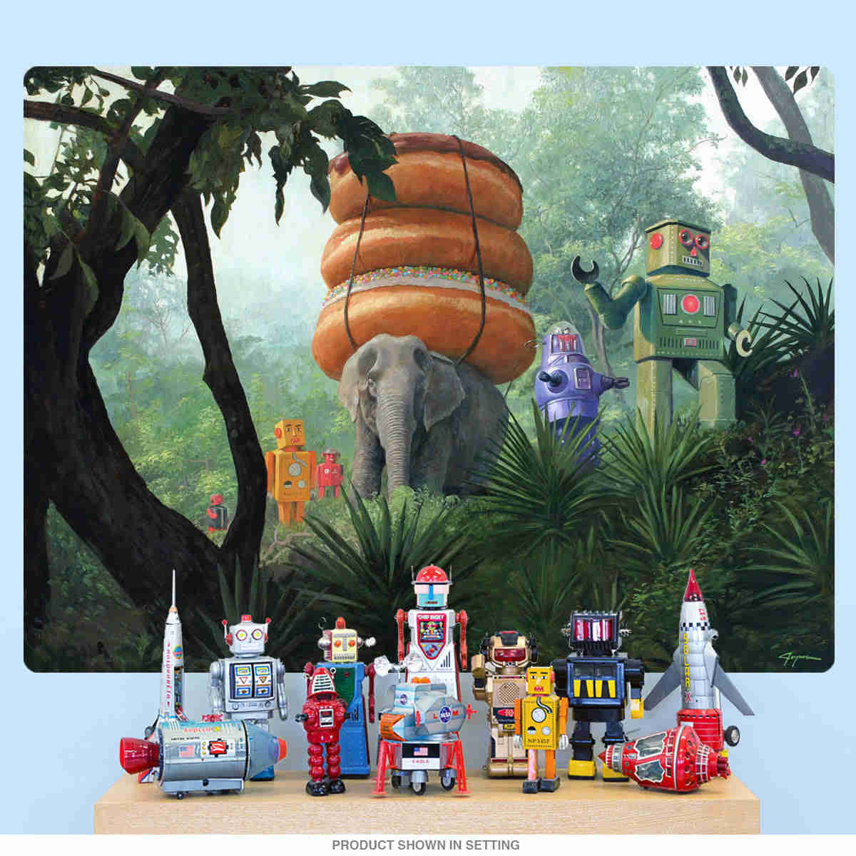 Donut Robots On Tiger Mountain Wall Decal by Eric Joyner