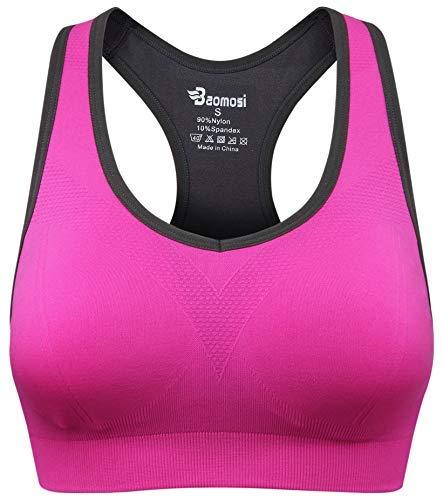 BAOMOSI Women's Seamless Racerback Sports Bra - High Impact Support for Yoga, Gym & Workout