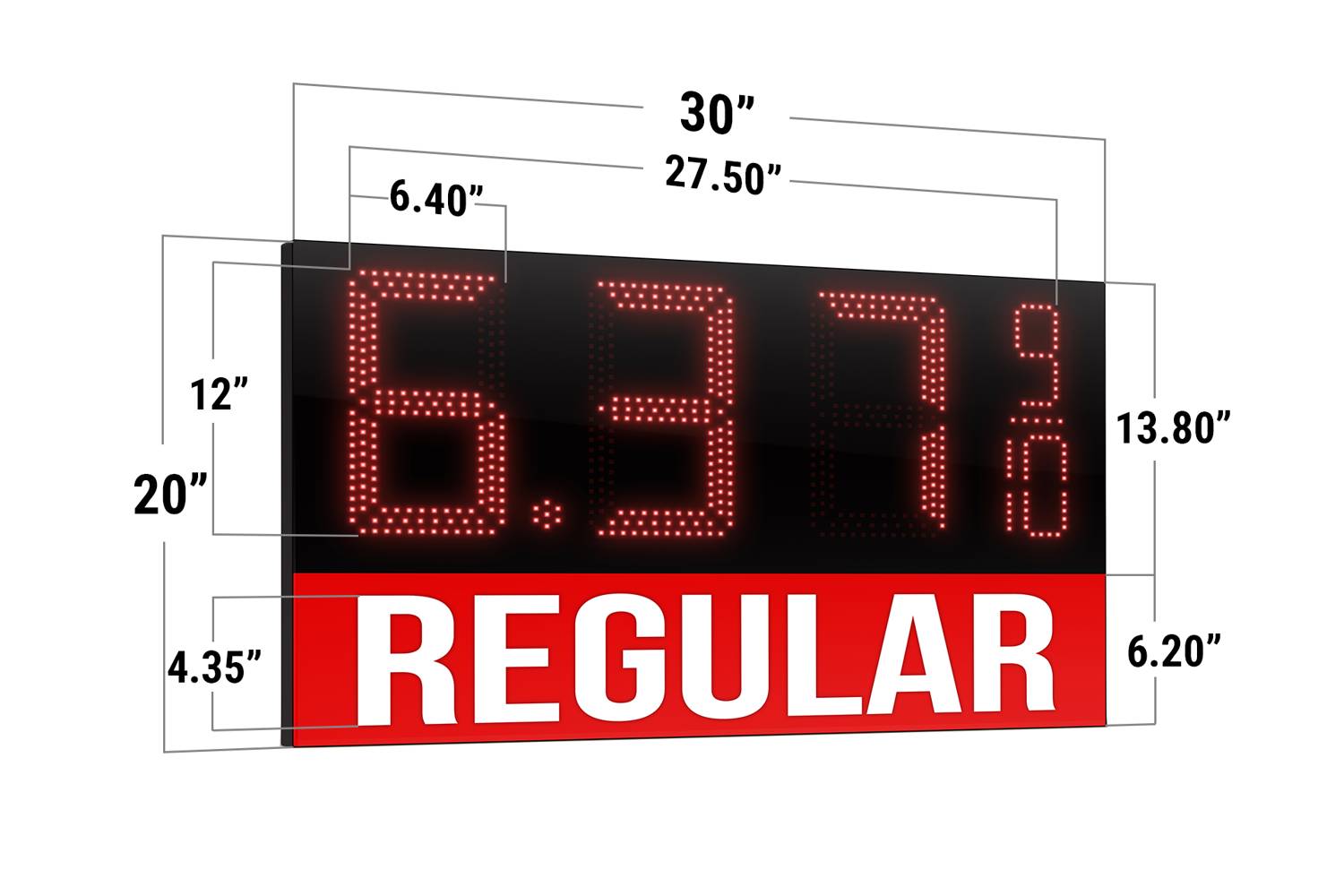 Versatile Range LED Gas Station Digit Signs: 10 to 24 - Bright, Durable, & Energy-Efficient