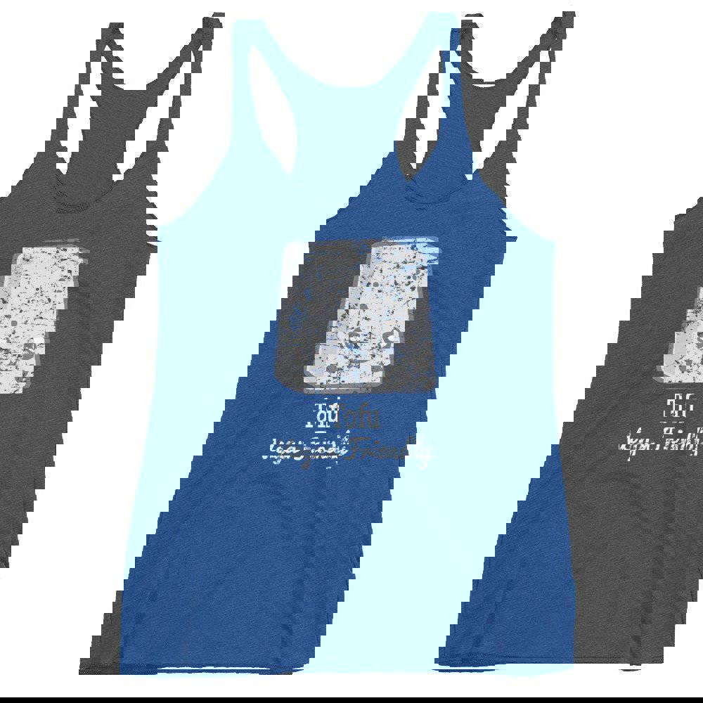 Vegan Women's Racerback Tank Top - Cute Sushi & Tofu Design