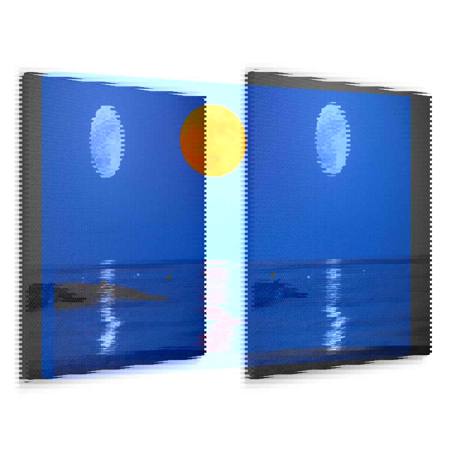 Super Moon over Seascape Sea Canvas Wall Art for Home Decor