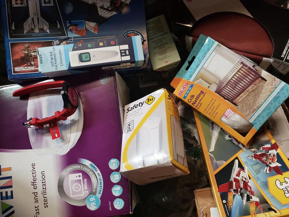 BIG SMILE BTG (Baby Toys and Games) COFFIN BOXES - JAMMED FULL with Electronics Baby Toys