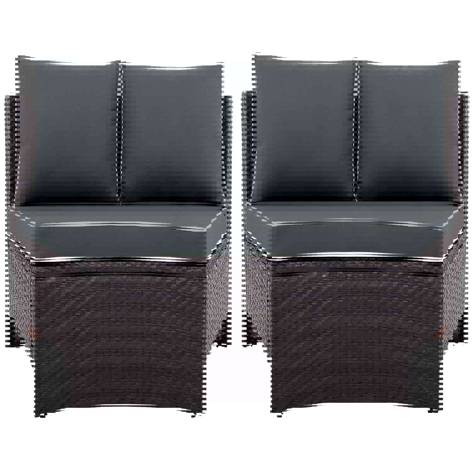 TOPMAX 6-Piece Outdoor Sectional Half Round Patio Rattan Sofa Set with Storage Side Table and Multifunctional Round Table