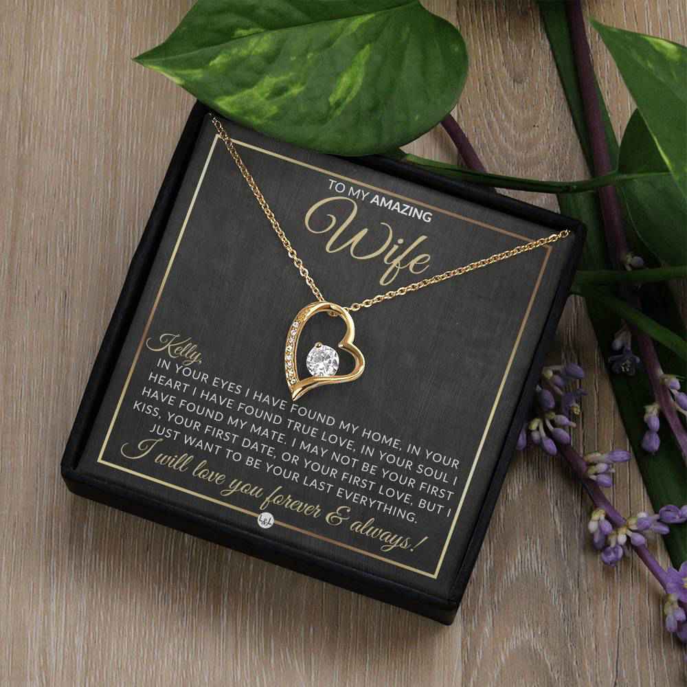 Personalized Open Heart Pendant Necklace - Unique Gift for Wife