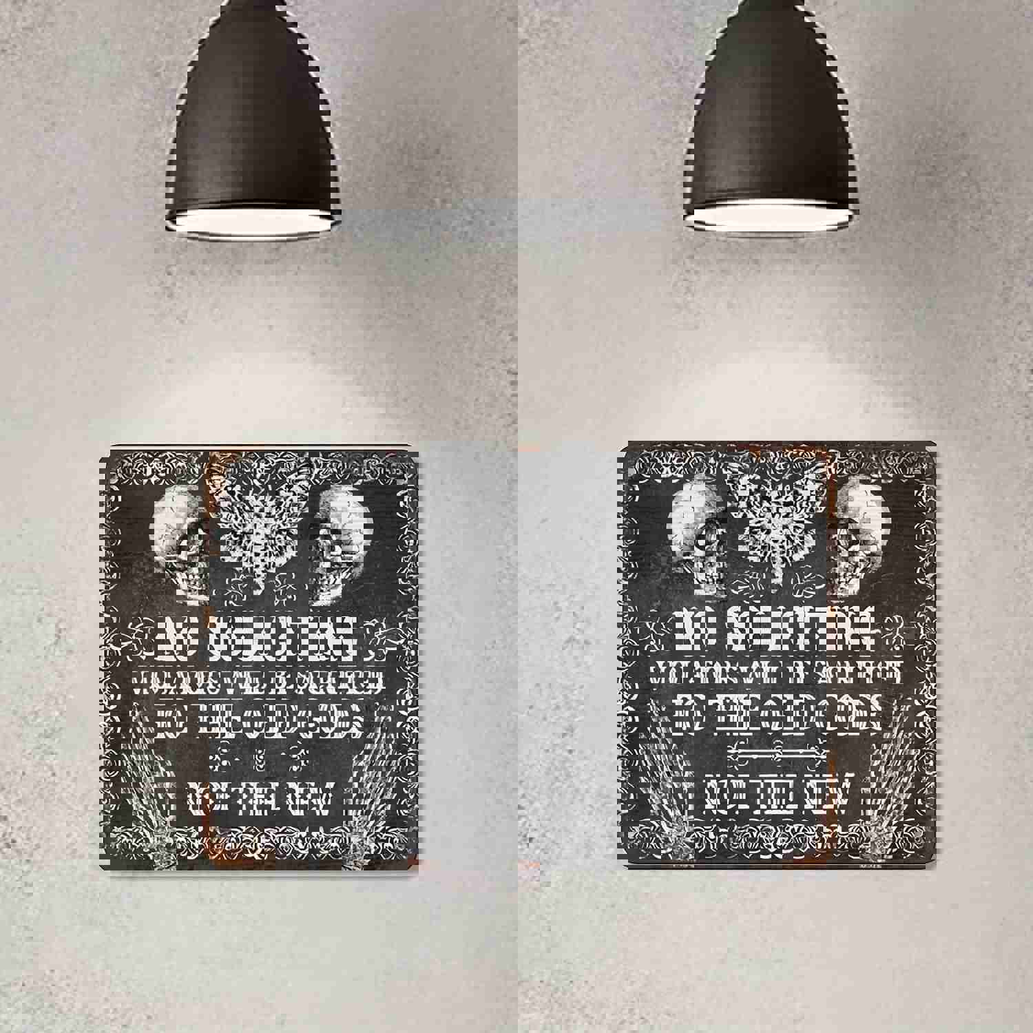 Metal Tin Sign - Witch No Soliciting Halloween Wall Decor