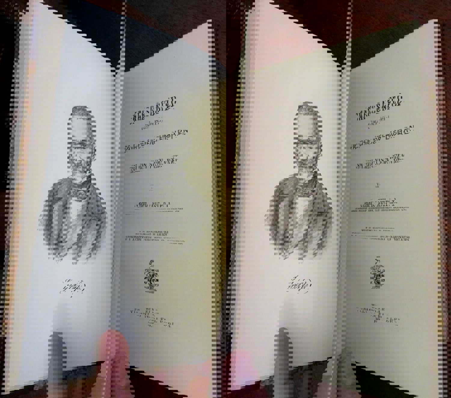 Charles Sealsfield Collected Poetry 1897 German Leather Book