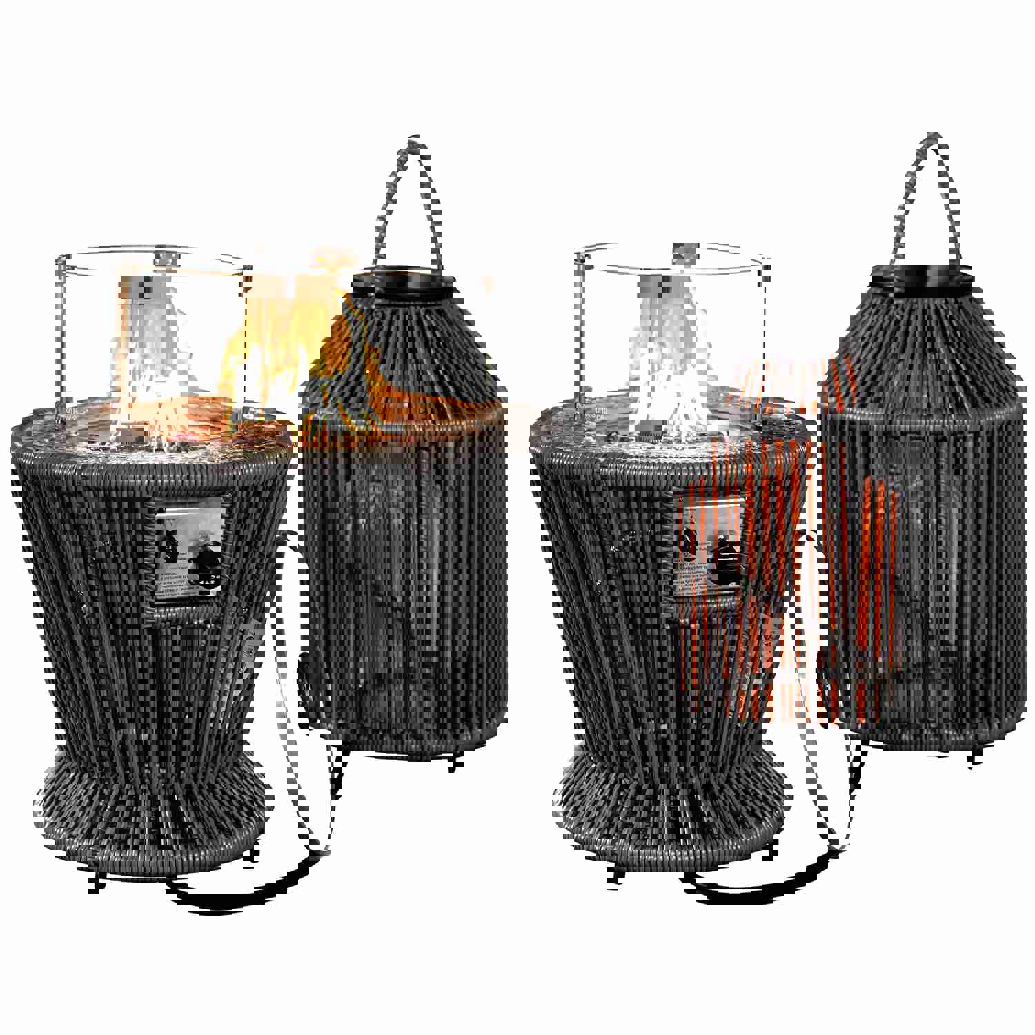 Montmartre Outdoor Wicker Patio Small Fire Pit Table