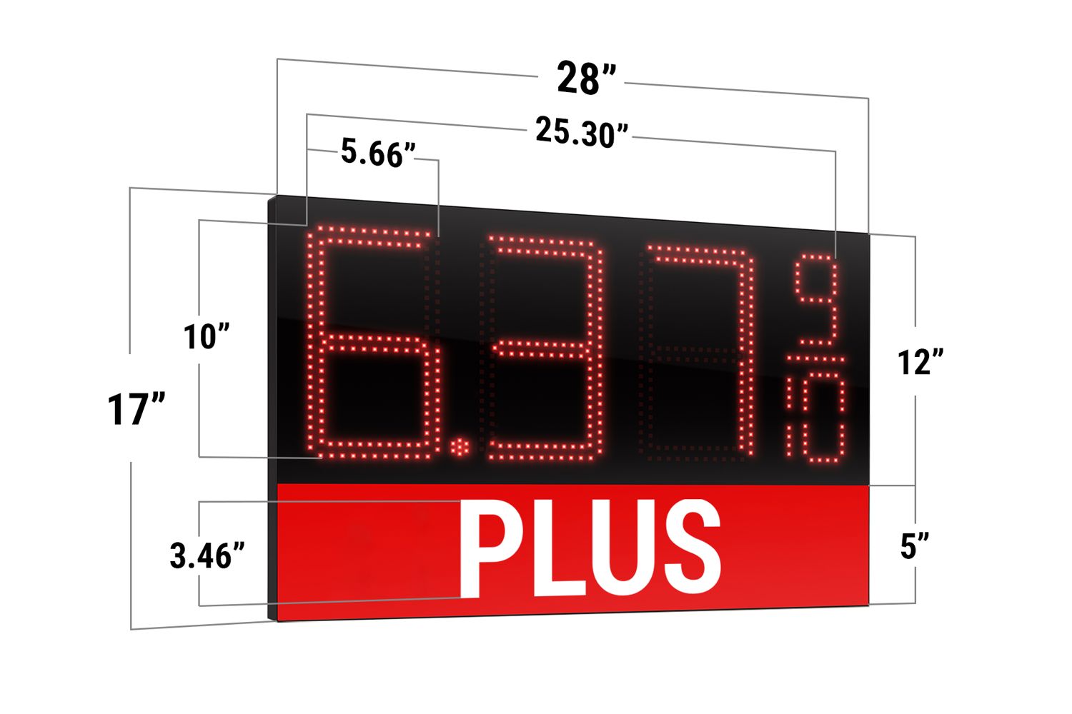 Versatile Range LED Gas Station Digit Signs: 10 to 24 - Bright, Durable, & Energy-Efficient