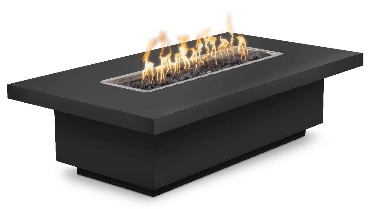 Outdoor Plus 60 Rectangular Fremont Fire Table - Powder Coated Metal, 15” Tall