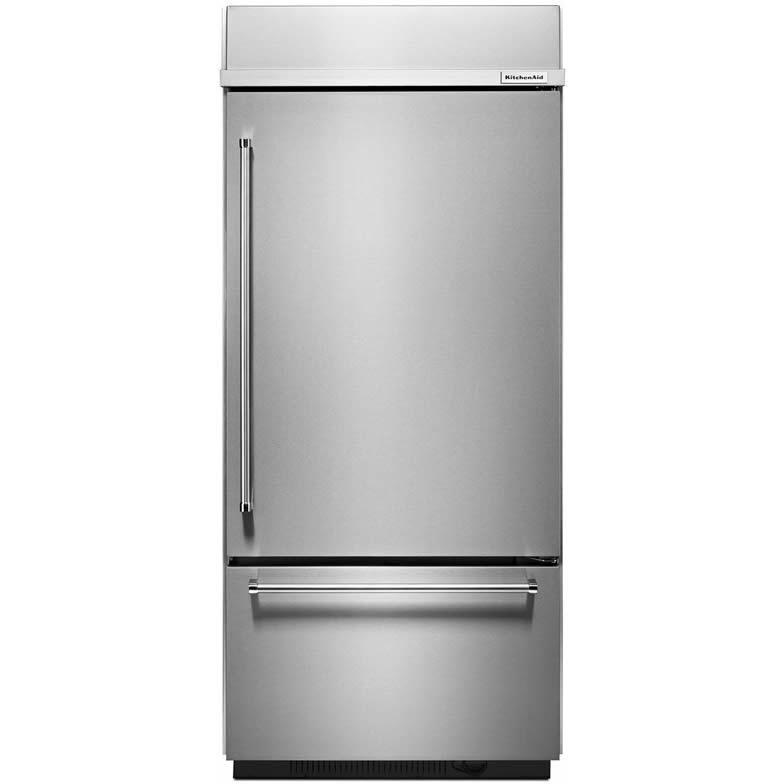 KitchenAid 36-inch Built-in Bottom Freezer Refrigerator with Internal Ice Maker KBBR306ESS