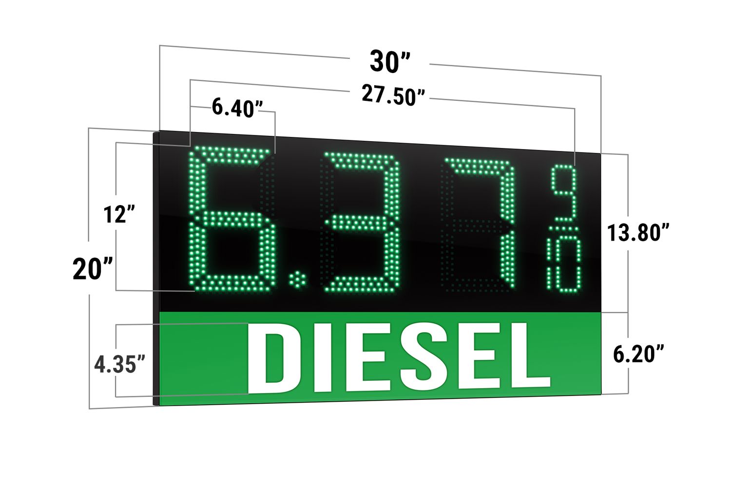 Versatile Range LED Gas Station Digit Signs: 10 to 24 - Bright, Durable, & Energy-Efficient