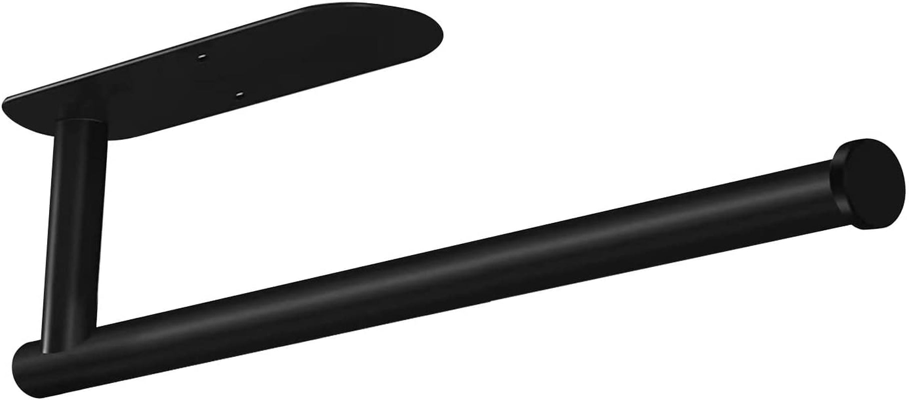 Black Stainless Steel Paper Towel Holder for Kitchen - Self-Adhesive Under Cabinet